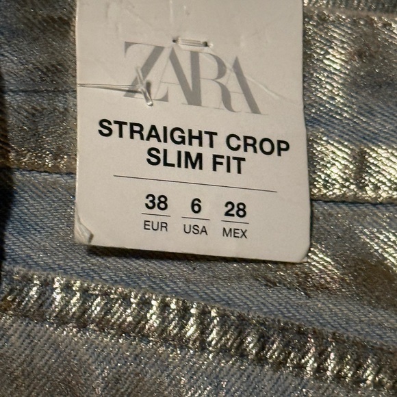 NEW WITH TAGS ZARA METALLIC JEAN SLIVER - Picture 3 of 9